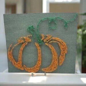 String Art Pumpkin Picture Fall Halloween Decor Hand Made